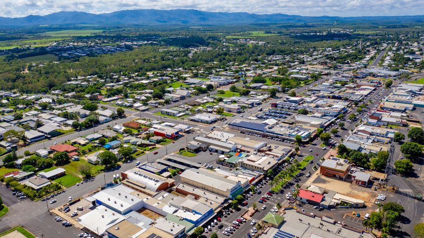 Aerial view of Mareeba township, Queensland